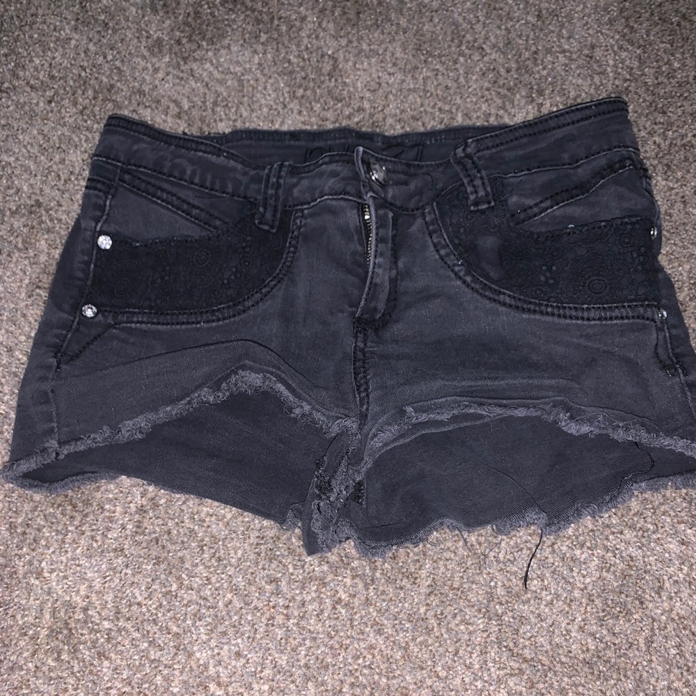 Black jean shorts